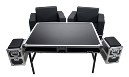 OSP ATA Road Case Look Green Room Furniture Set - Black with Black Cushions