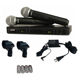 Shure BLX288/PG58 Dual Mic Wireless System with 2 PG58 Mic Handheld Transmitters