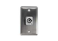 OSP D-1-1PCB Stainless Steel Duplex Wall Plate with 1 Powercon B Grey Connector