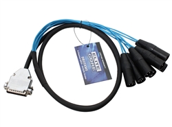Elite Core 25-pin D-Sub to 8 XLR Male Breakout Snake Cable - 5'