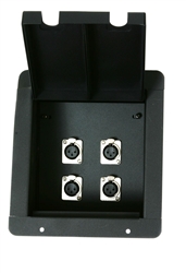 Elite Core Recessed Audio Stage Floor Pocket Box w/4 -XLR Female Mic Connectors
