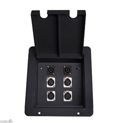 Elite Core Recessed Audio Stage Floor Box with 4 XLR and 2 Speakon Connectors