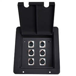 Elite Core Recessed Stage Audio Floor Box w/4 XLR Mic & 2 Ethernet for Personal Monitors