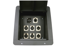 Elite Core Recessed Stage Floor Box 4 XLR Female, 2 XLR Male, 1 Ethernet RJ45 & 1 HDMI