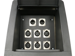Elite Core Recessed Stage Floor Box w/6 XLR Female & 2 XLR Male Mic Connectors