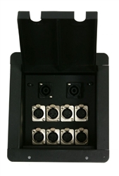 Elite Core Recessed Stage Audio Floor Box with 8 -XLR + 2 Speakon Connectors