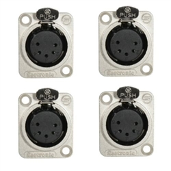4 Seetronic 5 Pin XLR Mic Female Rack / Floor Box Panel Mount Connectors