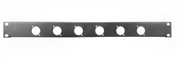 1U Space Punched Rack Panel 6 holes XLR D series Black Metal by Elite core