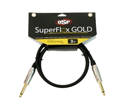 OSP SuperFlex GOLD Premium Instrument Cable 3'