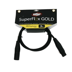 SuperFlex GOLD Premium Microphone Cable 3'