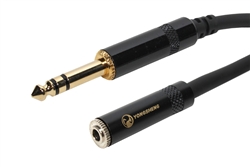 SuperFlex GOLD Patch Cable, 1/4  inch TRS to 3.5mm Female - 10' Length