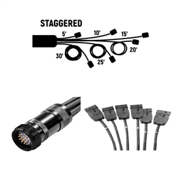 Elite Core SOCAPEX 19 PIN to 6 Female Stage Pin Breakout Staggered 5,10, 15, 20, 25, 30 ft