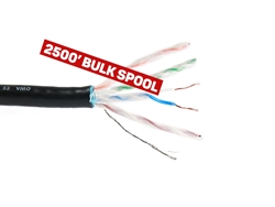 Elite Core Super CAT6 Rugged Shielded Bulk Spool Cable 2500' ft SUPERCAT6-2500