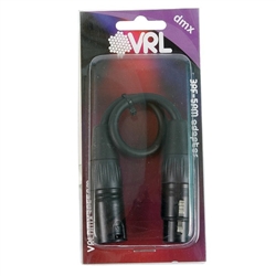 VRL 3 Pin Female To 5 Pin Male DMX Pro Lighting Cable Adapter