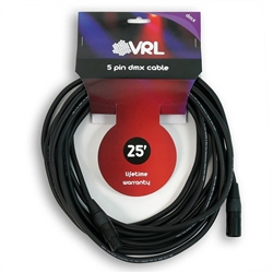 VRL DMX 5 Pin Lighting Cable 25'