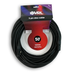 VRL DMX 5 Pin Lighting Cable 50'